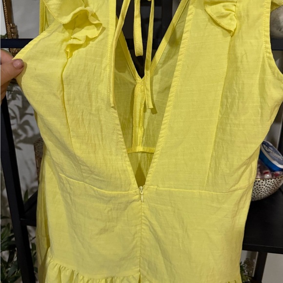 double crazy Sunny Yellow Lace Mini Dress size large - Picture 7 of 8